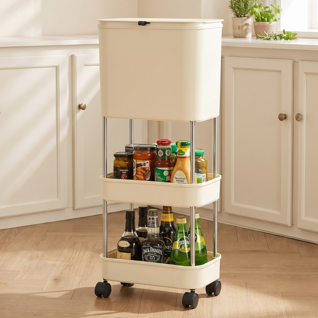 Multi Layer Dry Wet Separation Storage Cart with Wheels