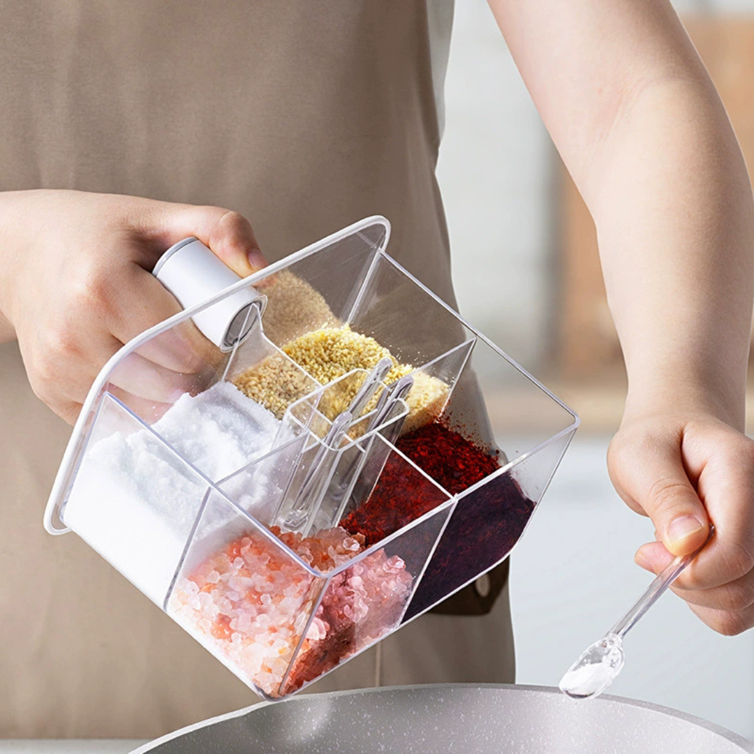 4 Compartment Premium Wall Mounted Spice Organizer Container - 250ml