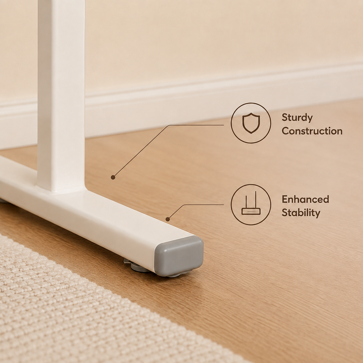 Homero Study Workstation Adjustable Height Mobile Desk