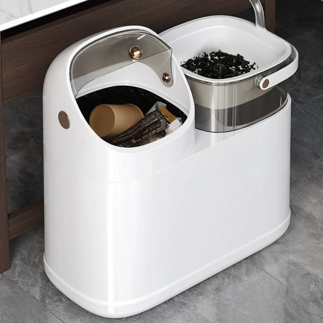 HOMERO Premium Smart Clear Transparent Dry Wet Separation Trash Can