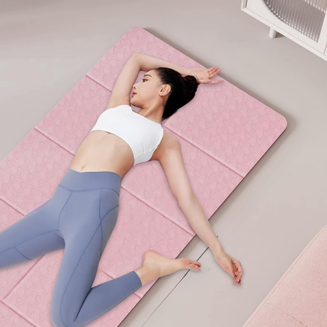HOMERO Double-Sided Anti-Slip Foldable Yoga Mat - TPE 6mm Thickness