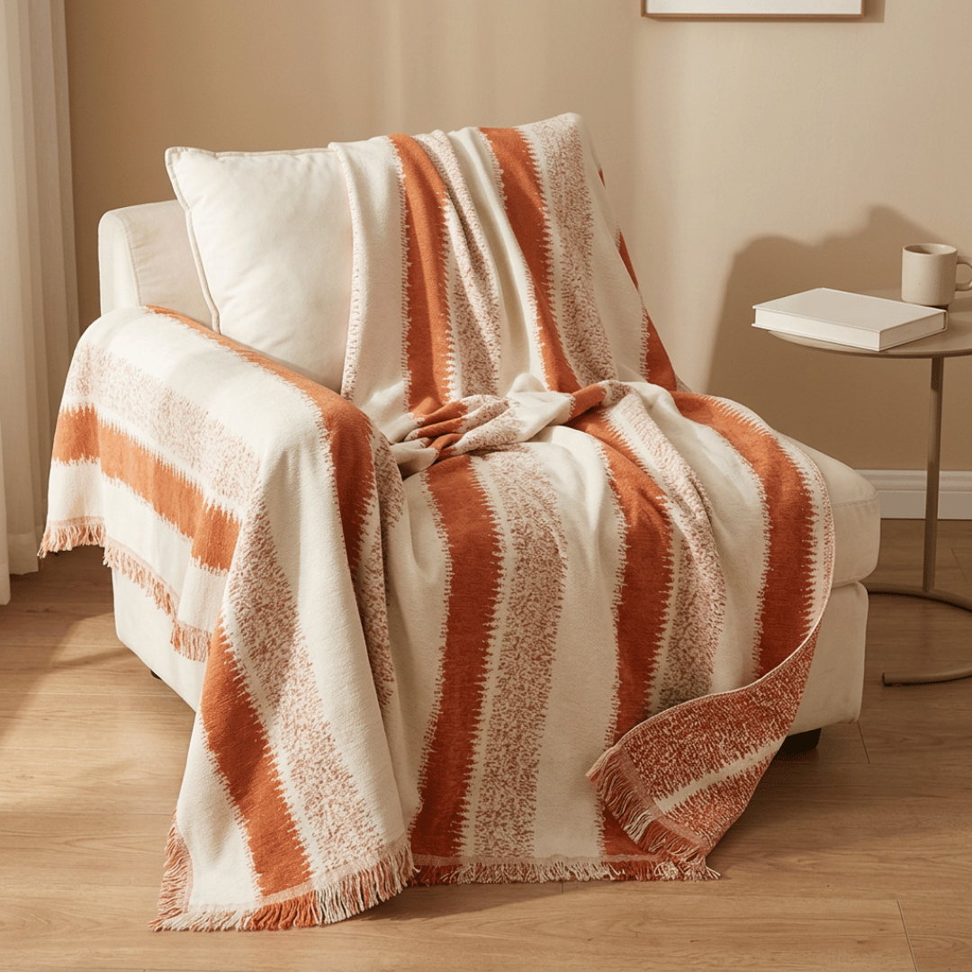 Premium Chenille Fabric Reversible Sofa Throw Cover