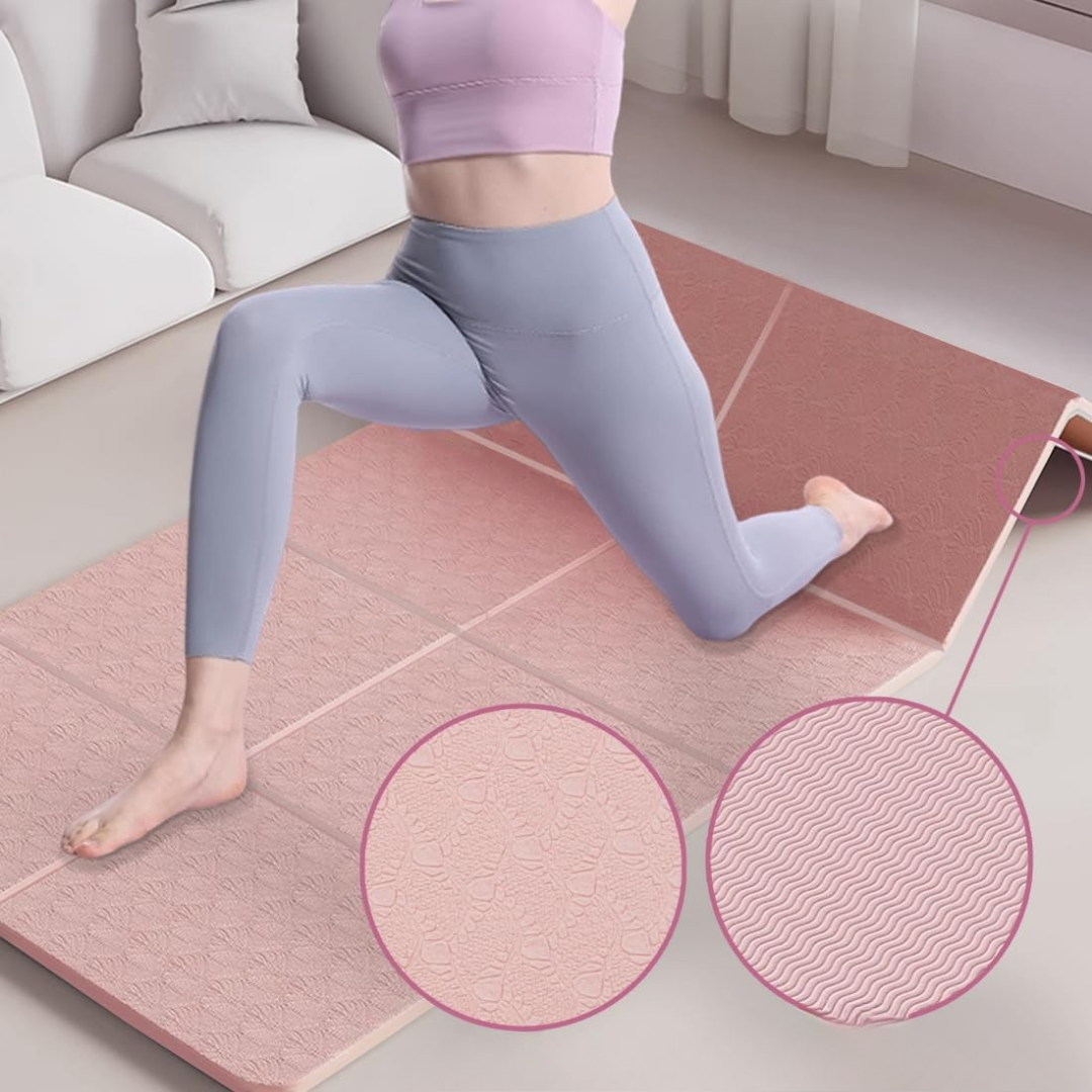 HOMERO Double-Sided Anti-Slip Foldable Yoga Mat - TPE 6mm Thickness