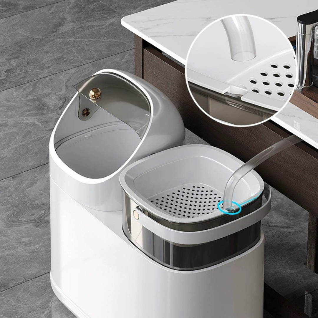 HOMERO Premium Smart Clear Transparent Dry Wet Separation Trash Can