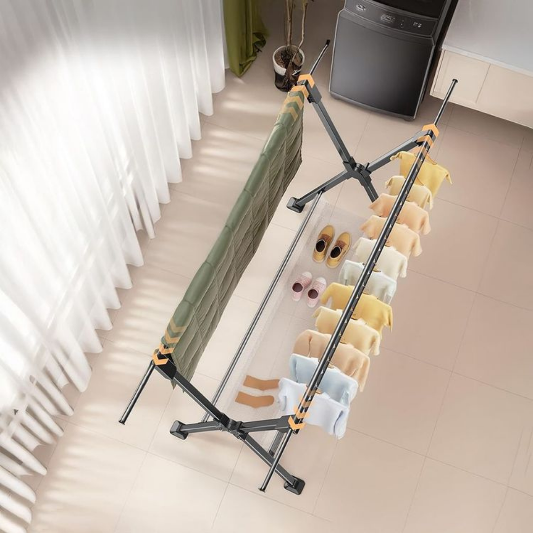 HOMERO Easy Foldable Stainless Steel Expandable Clothes Drying Rack - 2.5m