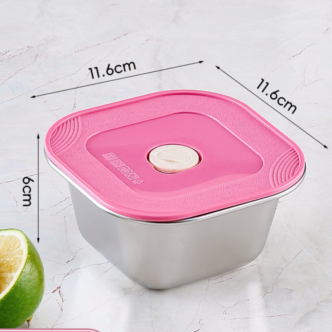 HOMERO Stainless Steel Storage Container with Leakproof Silicone Lid - 400ml