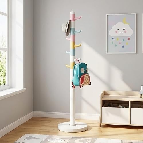 Modern Heavy Duty Freestanding Multi Hook Hanging Stand Organizer