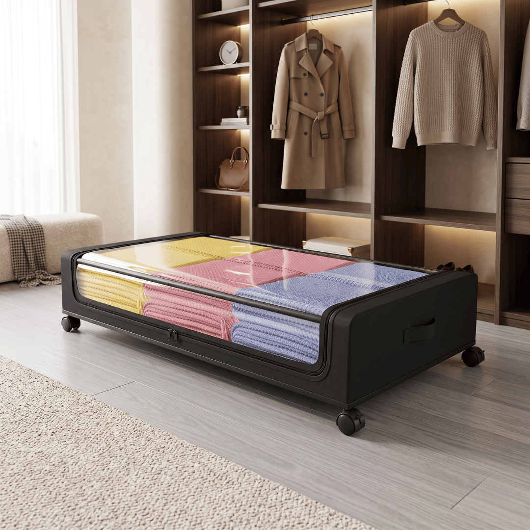 Under-Bed Rolling Storage Wardrobe Organizer with Wheels