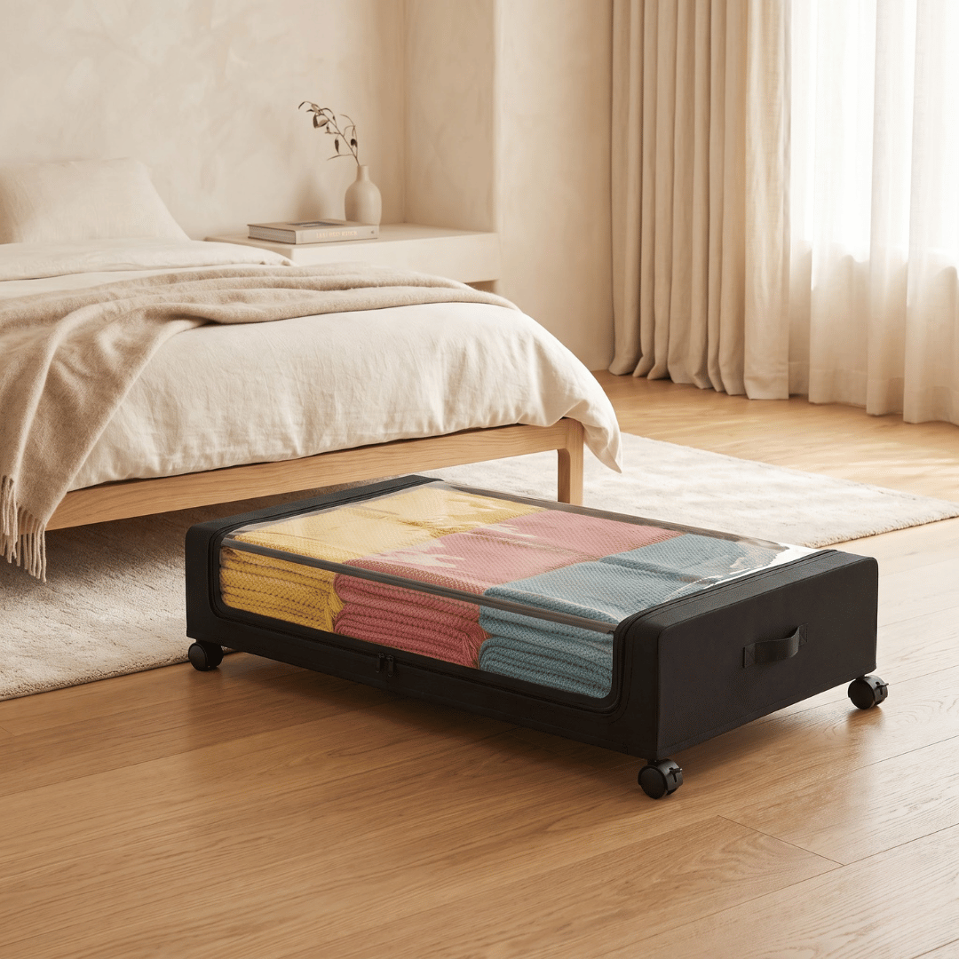 Under-Bed Rolling Storage Wardrobe Organizer with Wheels