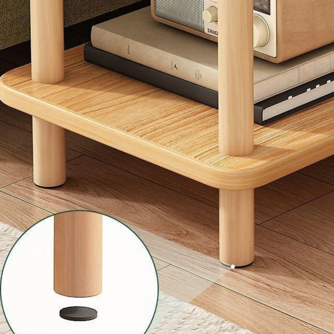 Modern Wooden Dual Layer Storage Shelf Table
