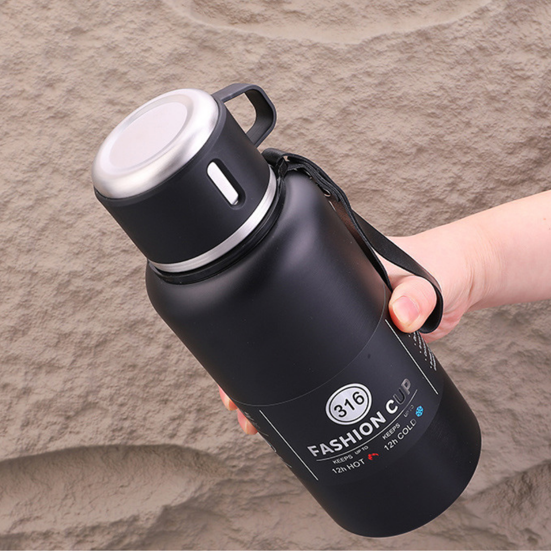 Homero Premium Stainless Steel Thermo Vacuum Flask Bottle 800ML Insulated Cup (Black)