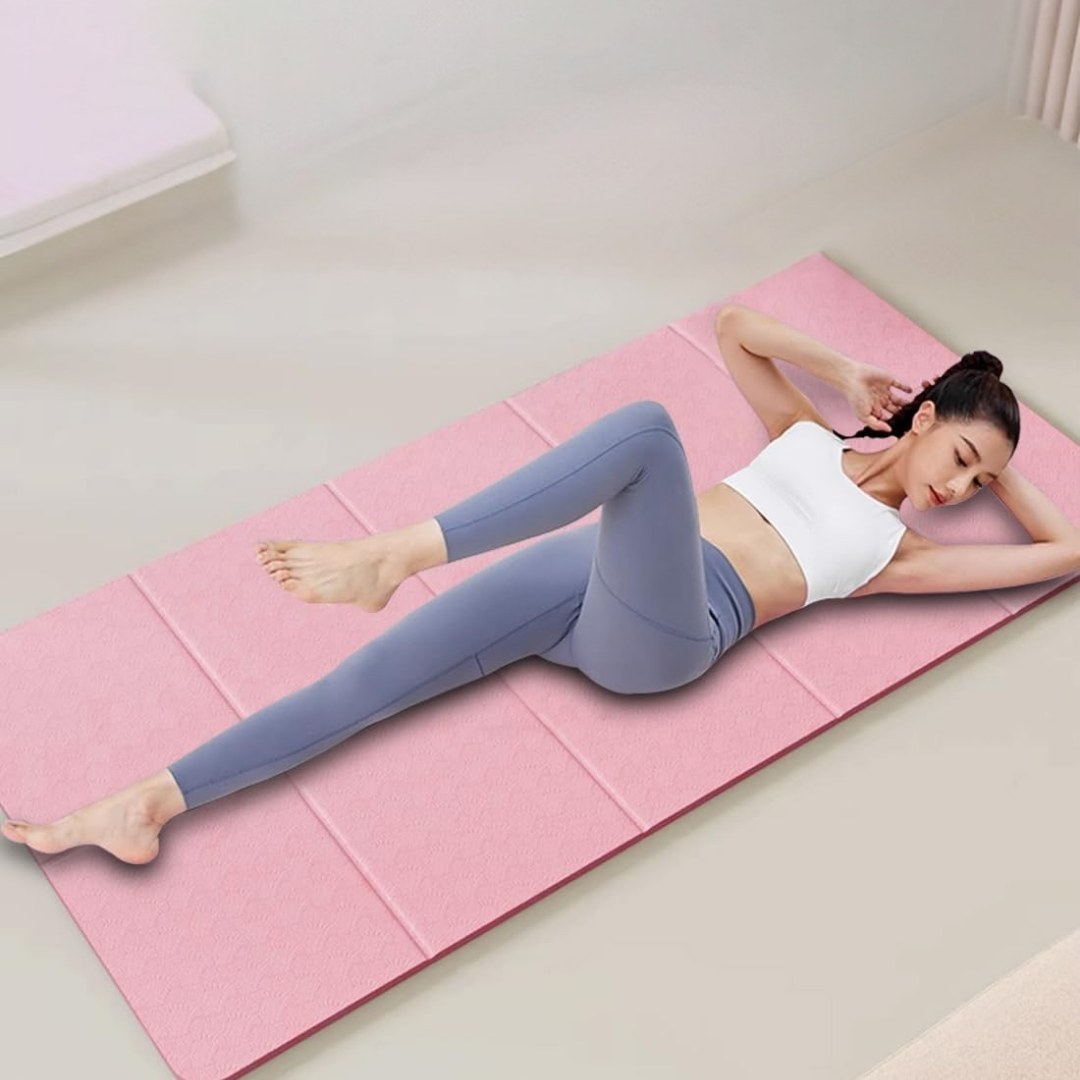HOMERO Double-Sided Anti-Slip Foldable Yoga Mat - TPE 6mm Thickness