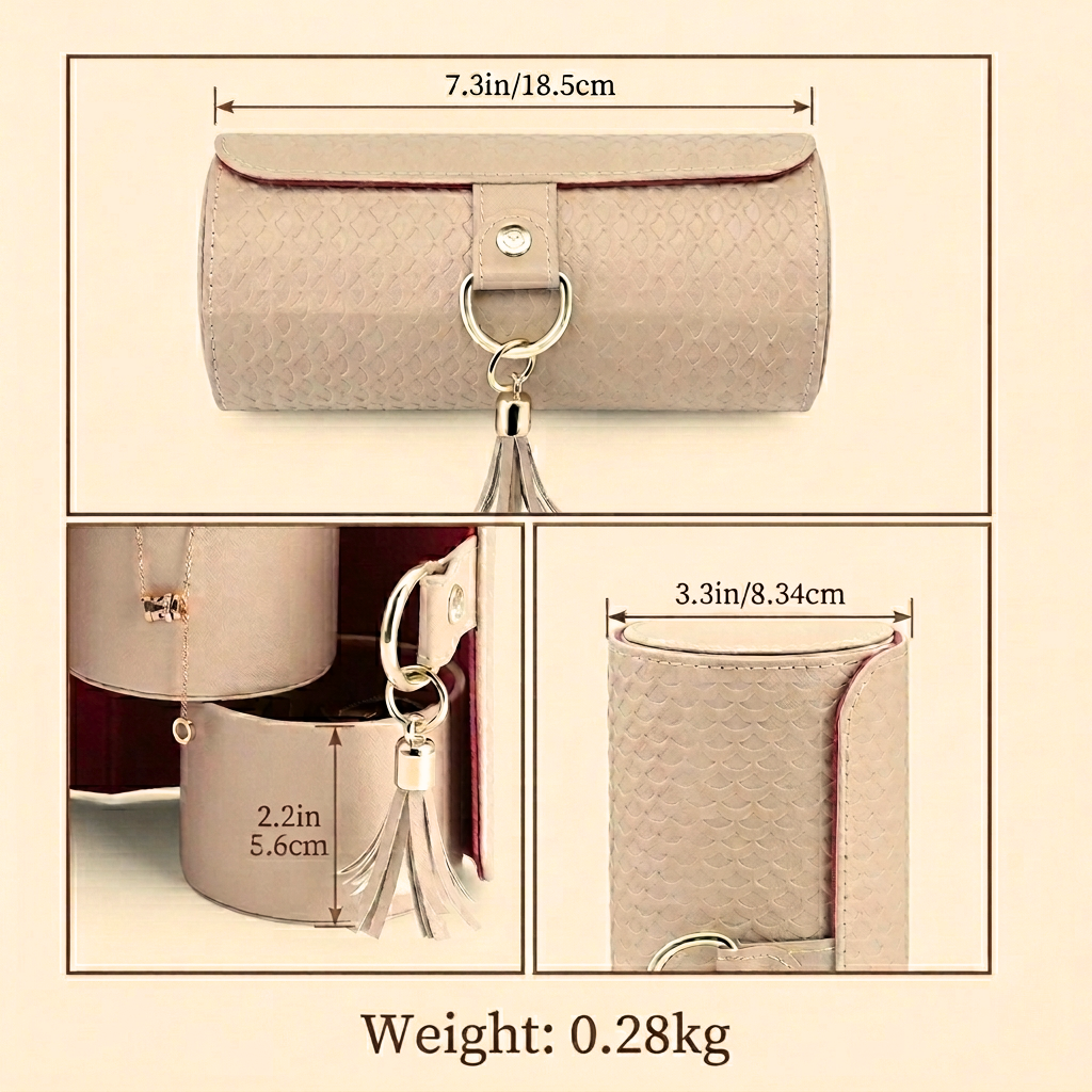 Homero Stylish and Portable 3-Layer Foldable Jewellery Case