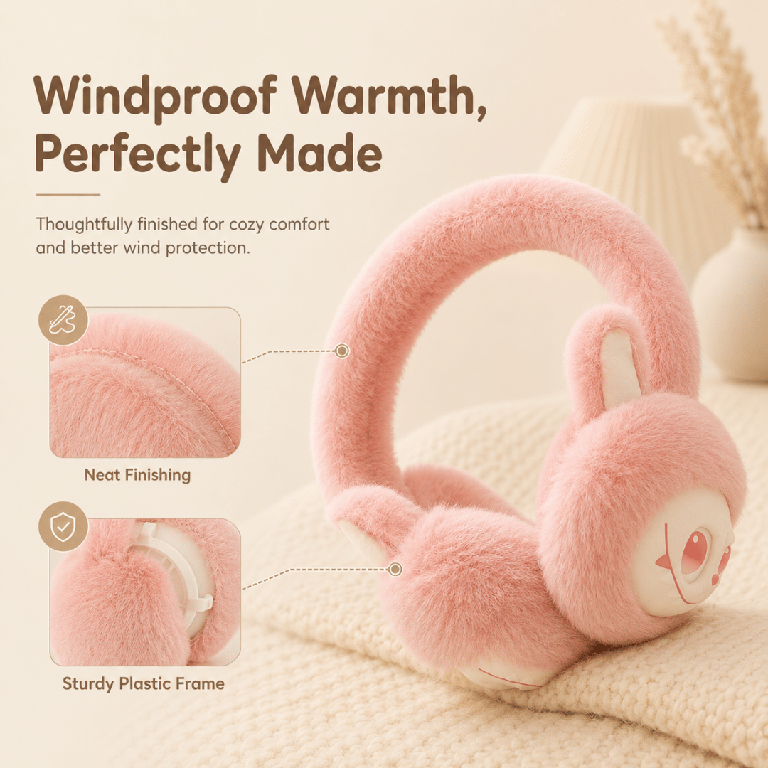 Cute Cartoon Labubu Soft Plush Earmuffs