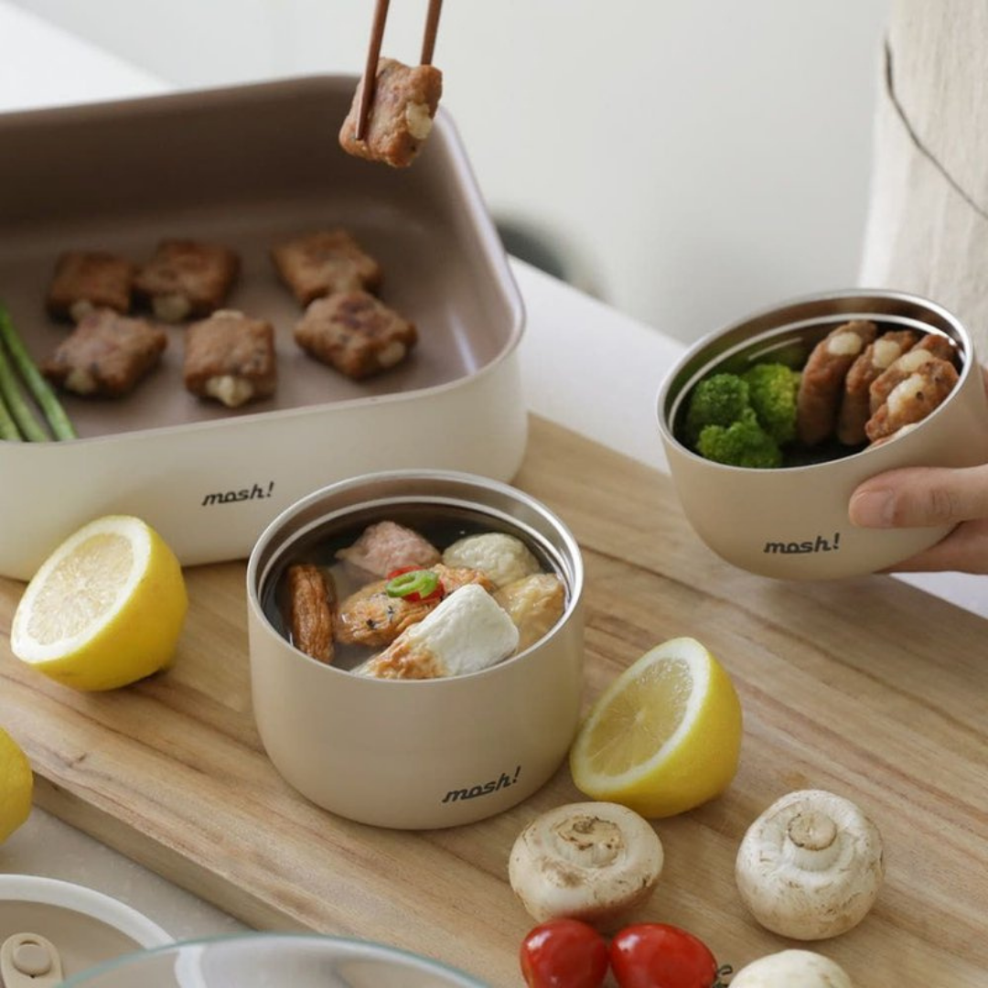 HOMERO 4-Piece Stainless Steel Thermal Lunch Jar Set - 1.8L