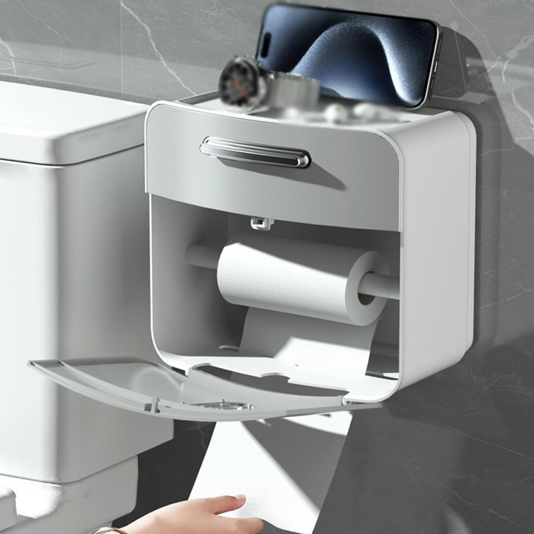 Wall Mounted Waterproof Toilet Tissue Storage Organizer Box