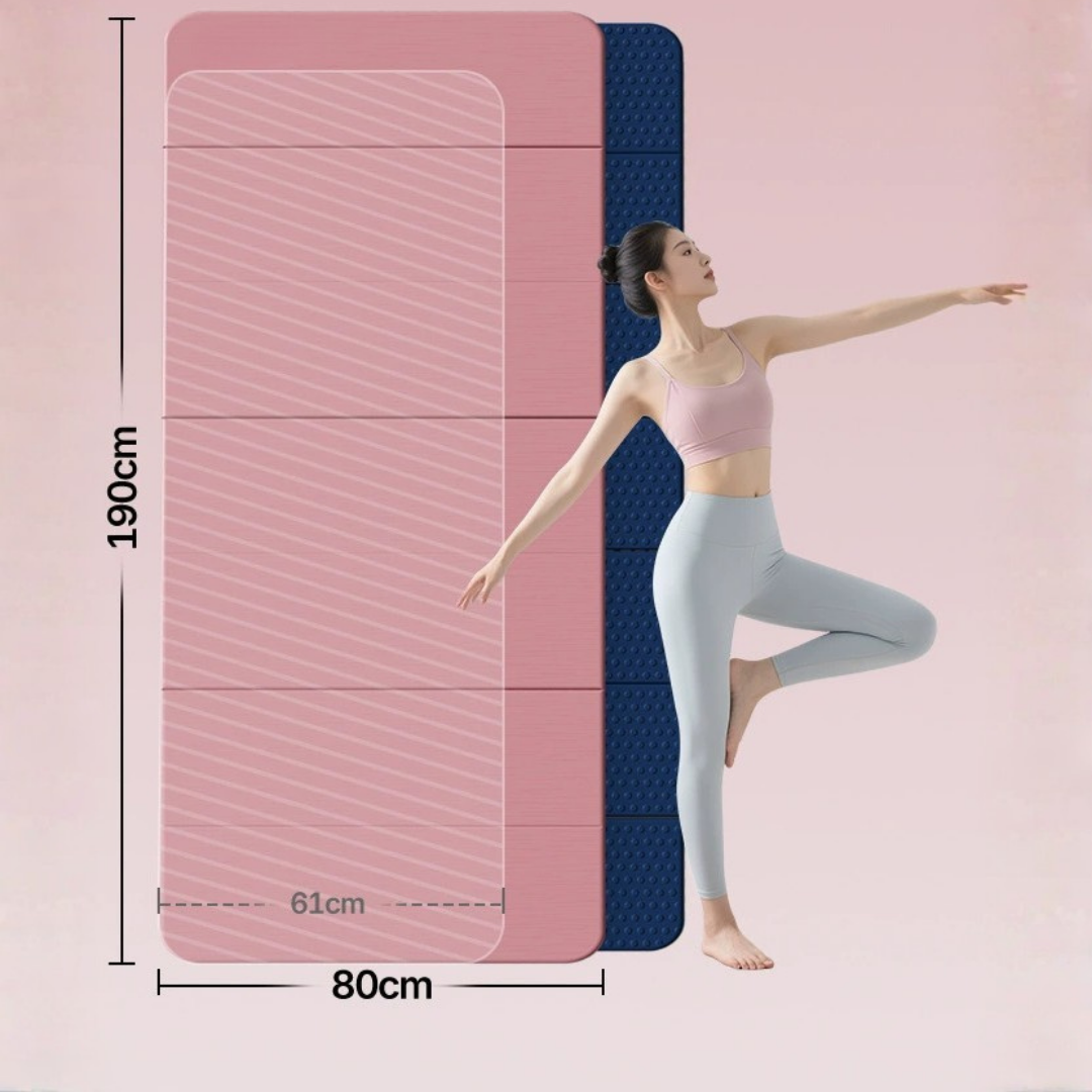 HOMERO Double-Sided Anti-Slip Foldable Yoga Mat - TPE 6mm Thickness