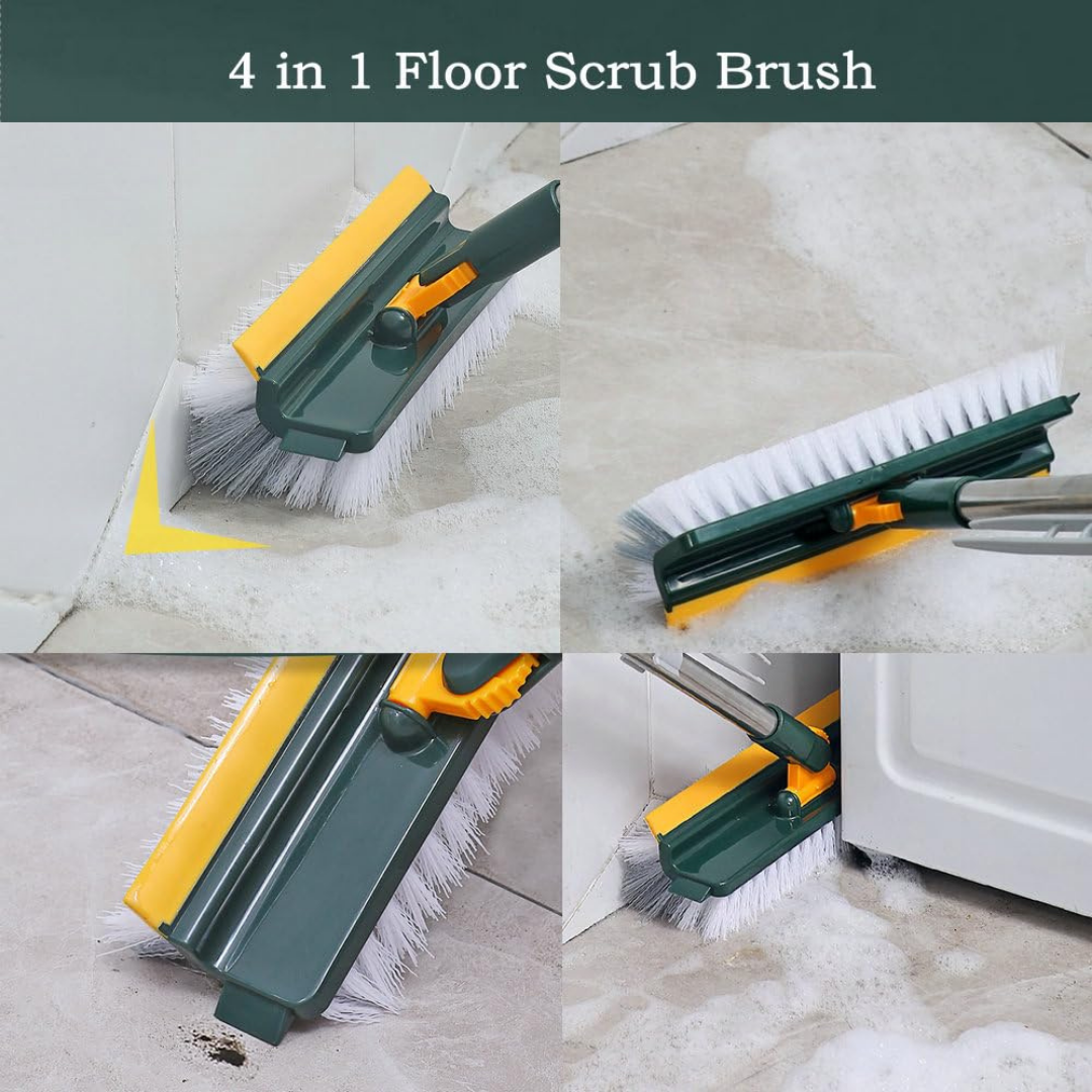 4 in 1 Adjustable Long Handle Multi-Angle Rotating Floor Scrub Brush