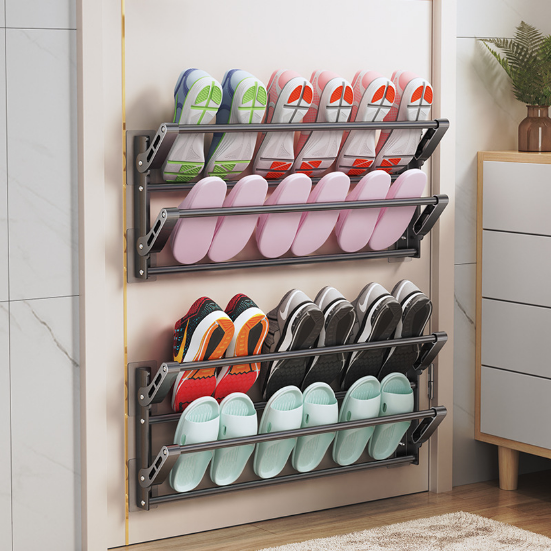 Multipurpose Wall Mount Foldable Shoe Organizer