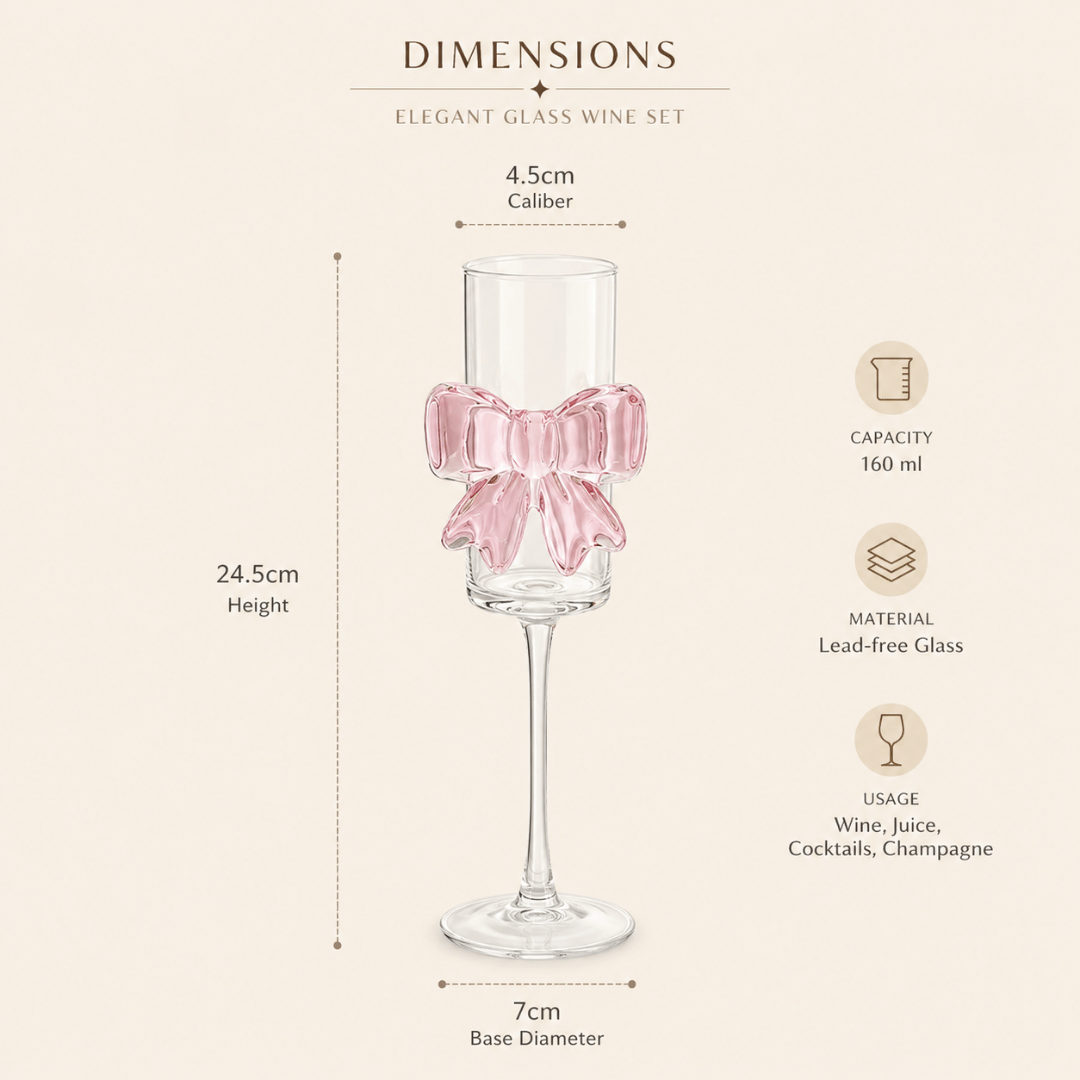 HOMERO Elegant Glass Wine Set Classic Design - 160ml Capacity