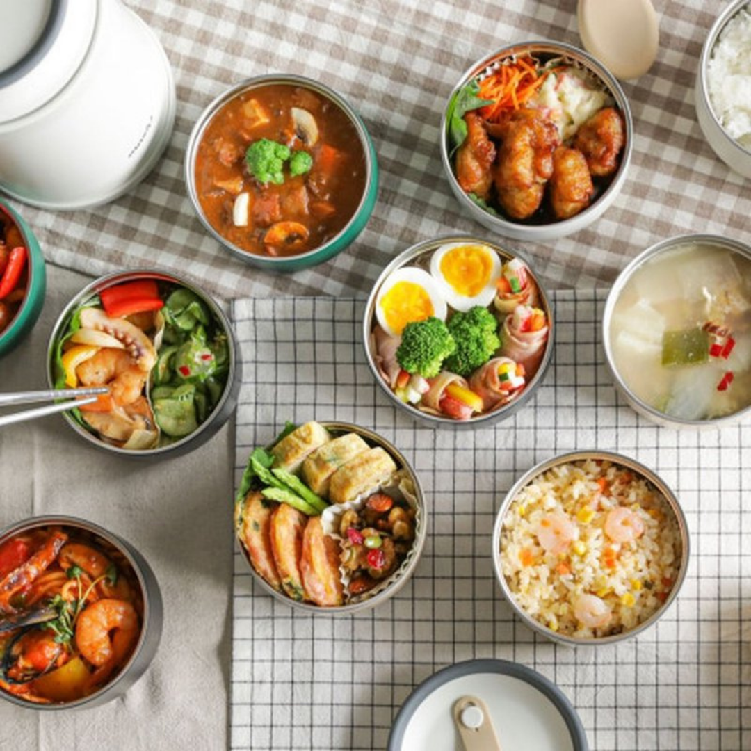 HOMERO 4-Piece Stainless Steel Thermal Lunch Jar Set - 1.8L