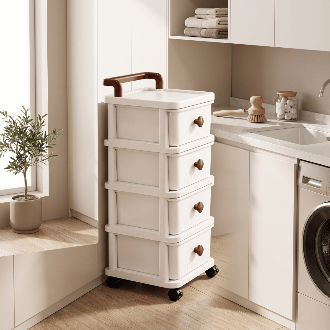 Minimalist Multipurpose Modular Storage Cabinet Drawer Organizer Home Bedroom Office Wardrobe White Transparent
