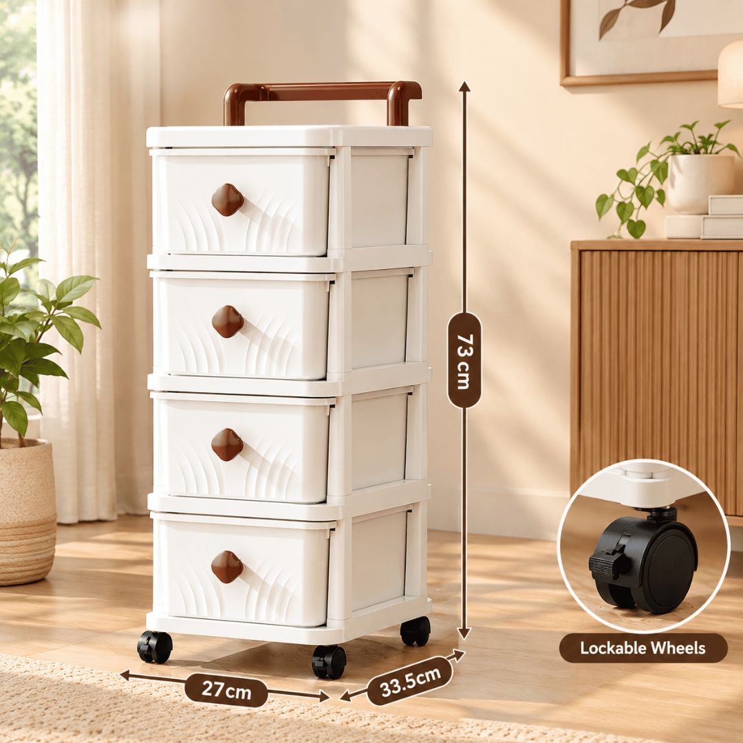 Minimalist Multipurpose Modular Storage Cabinet Drawer Organizer Home Bedroom Office Wardrobe White Transparent