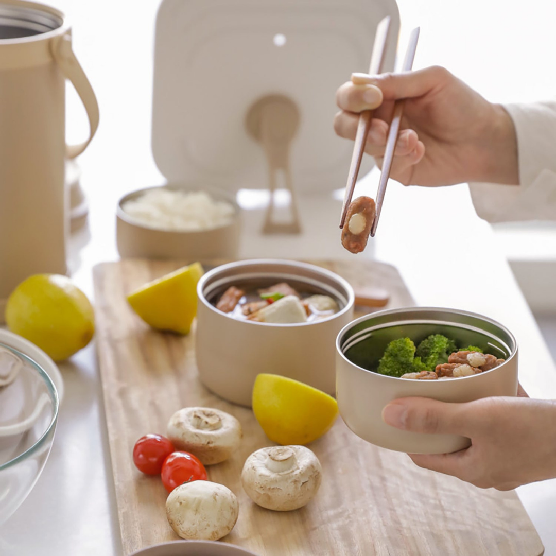 HOMERO 4-Piece Stainless Steel Thermal Lunch Jar Set - 1.8L