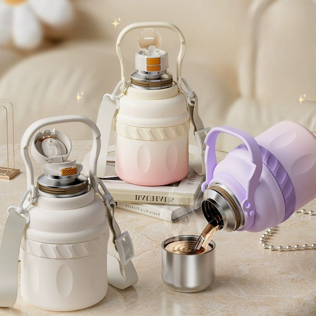 HOMERO Artistic Stainless Steel Double Layer Thermos Cup