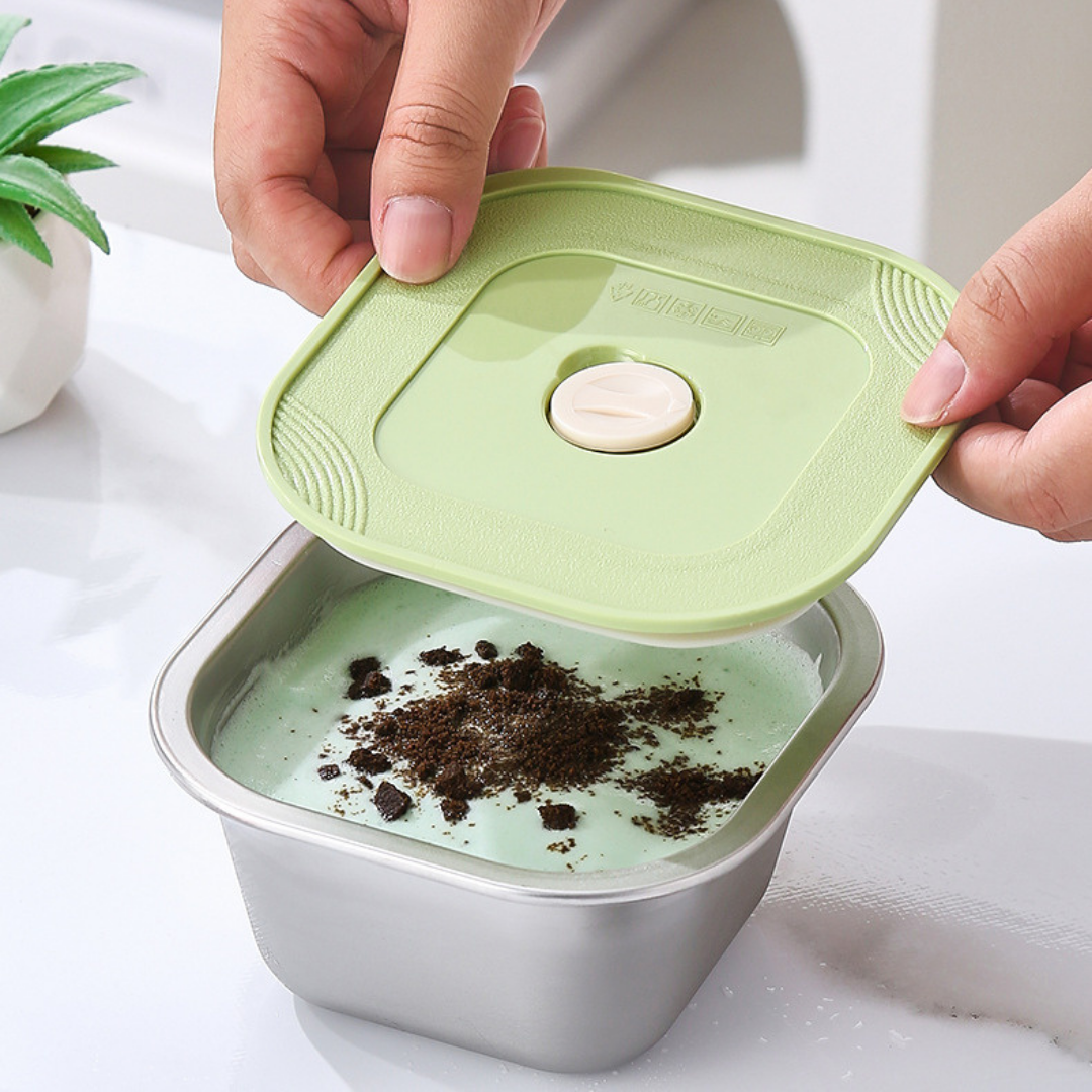 HOMERO Stainless Steel Storage Container with Leakproof Silicone Lid - 400ml