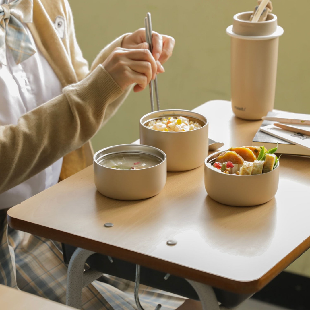 HOMERO 4-Piece Stainless Steel Thermal Lunch Jar Set - 1.8L