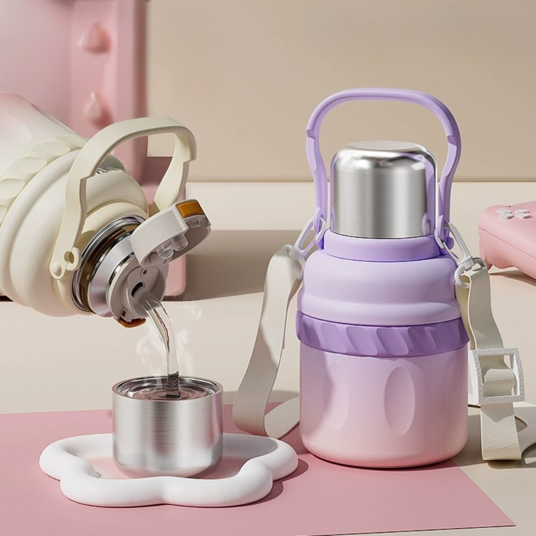 HOMERO Artistic Stainless Steel Double Layer Thermos Cup