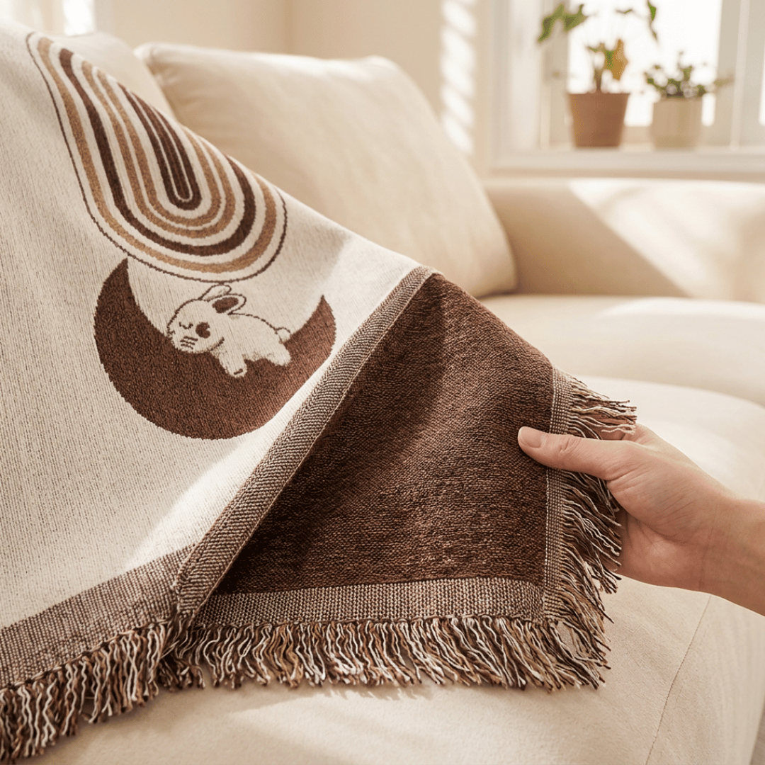 Premium Decorative Living Room Throw Blanket Chenille Sofa Cover