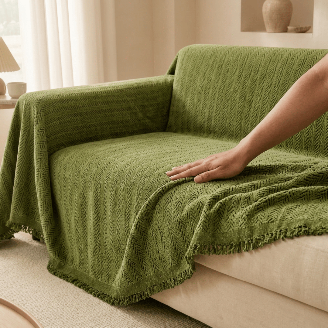 Reversible Elegant Chenille Fabric Wrinkle-Resistant Build Sofa Cover
