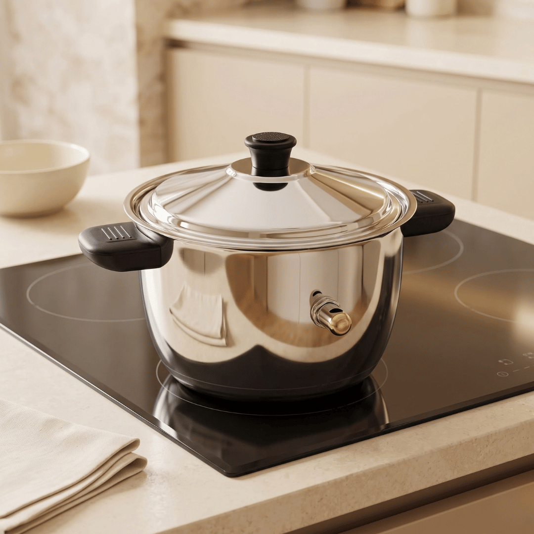 Double Wall Stainless Steel Whistling Milk Boiler