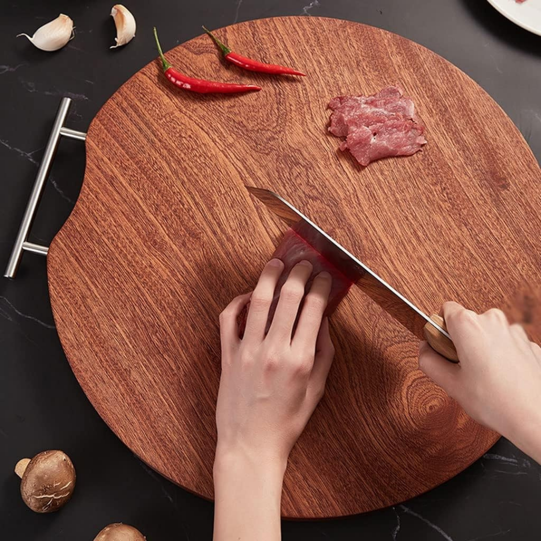 Homero Premium Ebony Wood Dual-Side Round Cutting Board 33x33x2.9cm