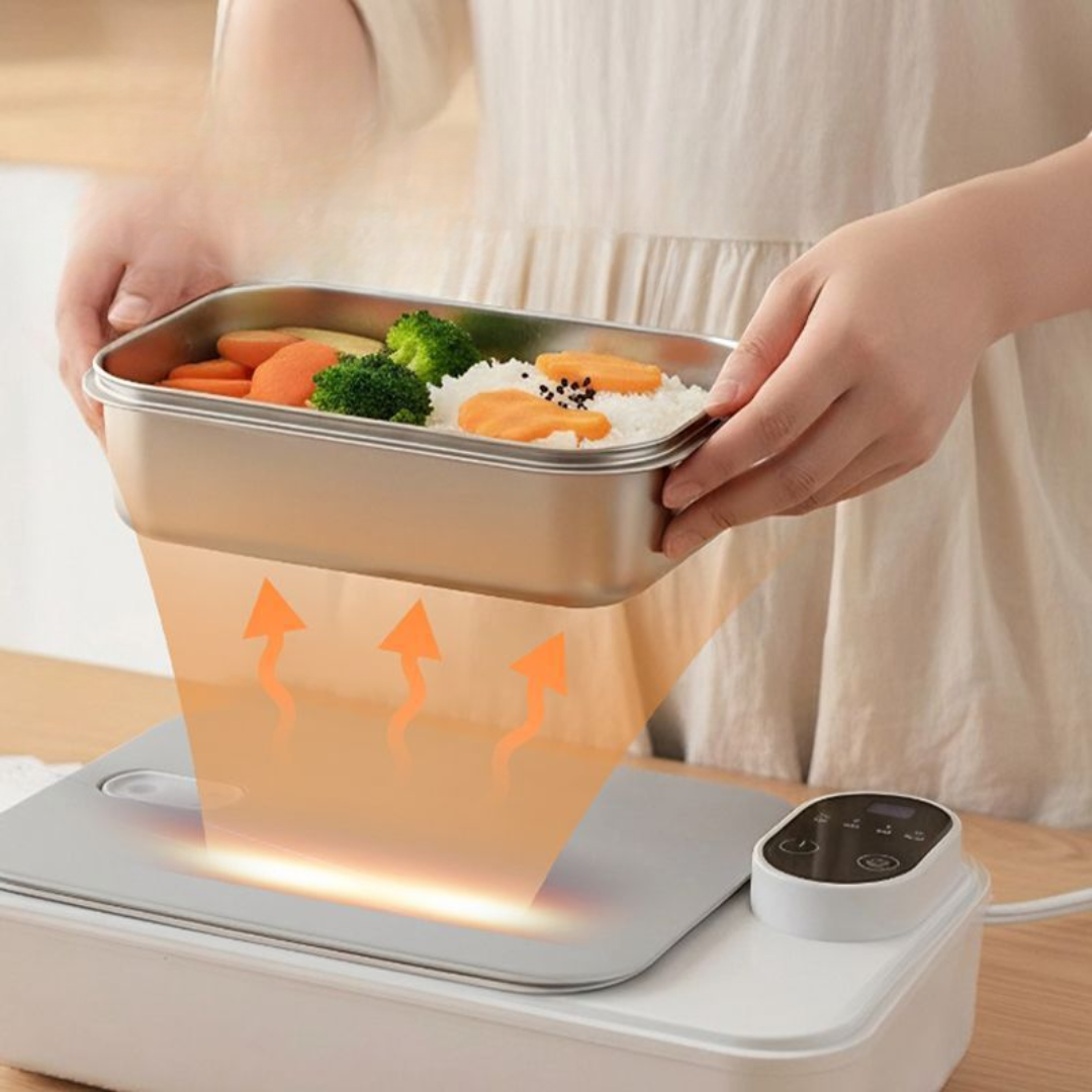 304 Stainless Steel Rechargeable Electric Heating Lunch Box (1.5L)