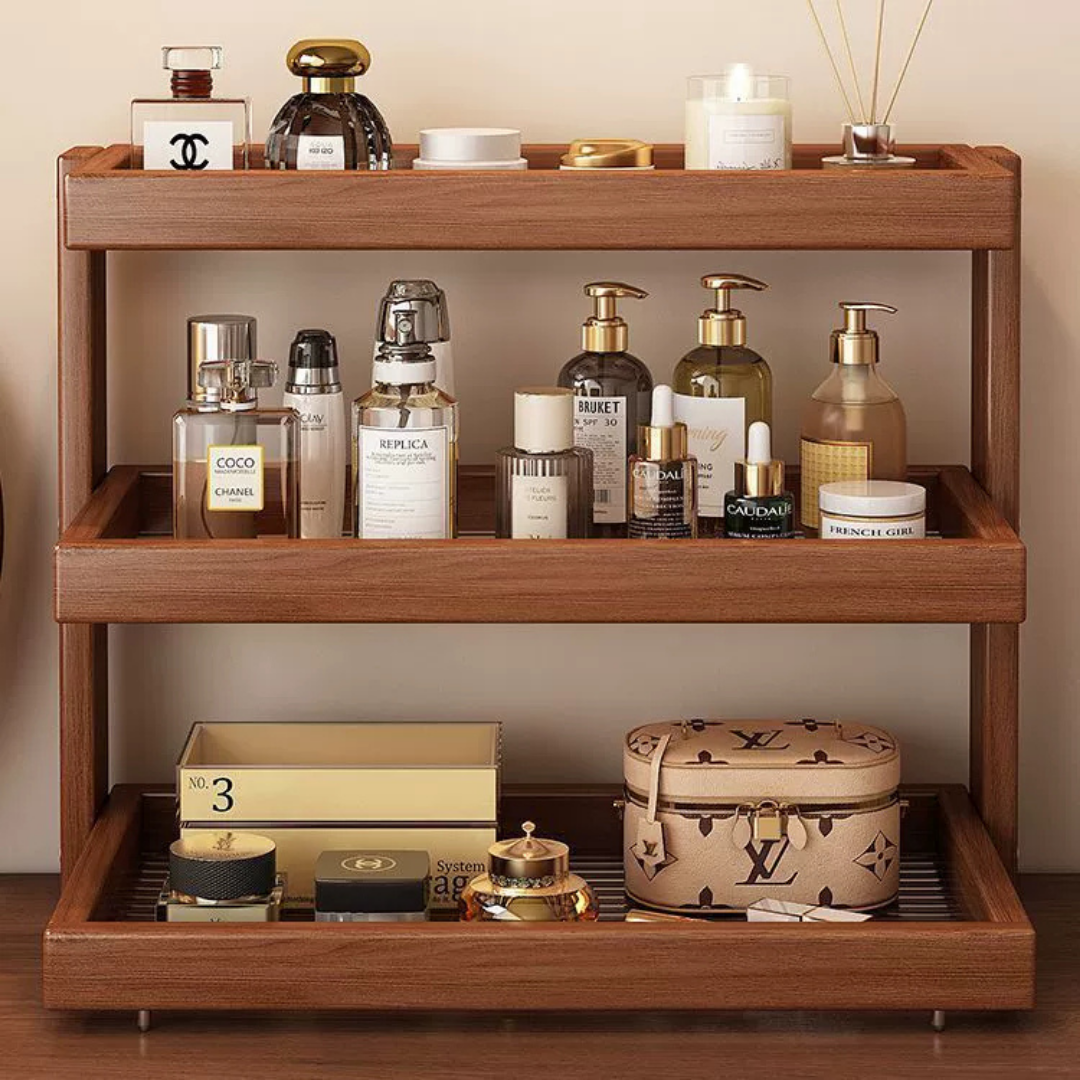 Homero 3-Layer Desktop Bamboo Storage Rack Organizer