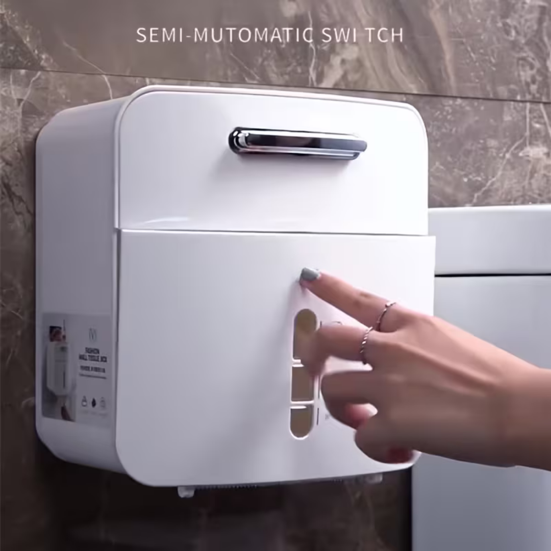 Wall Mounted Waterproof Toilet Tissue Storage Organizer Box