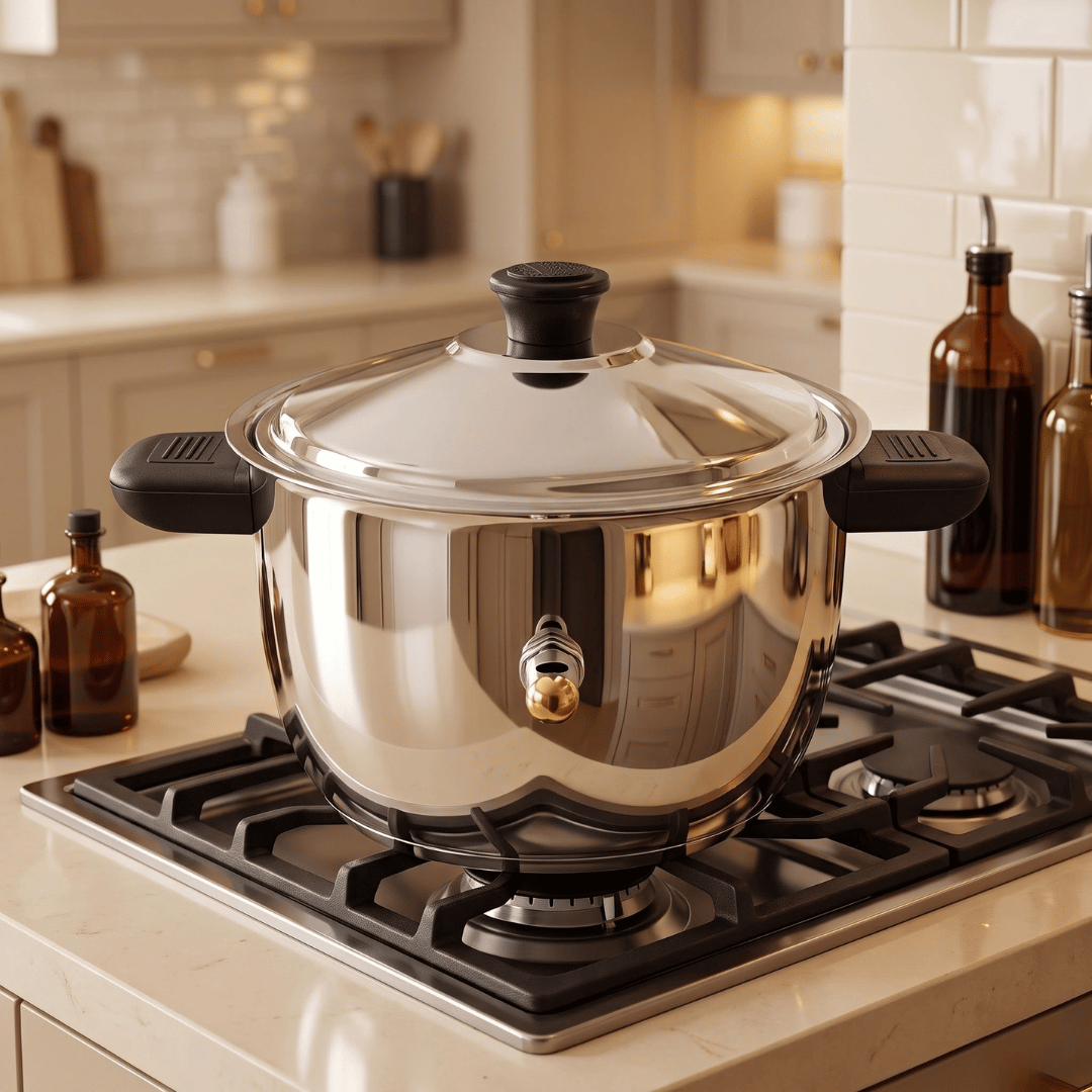 Double Wall Stainless Steel Whistling Milk Boiler
