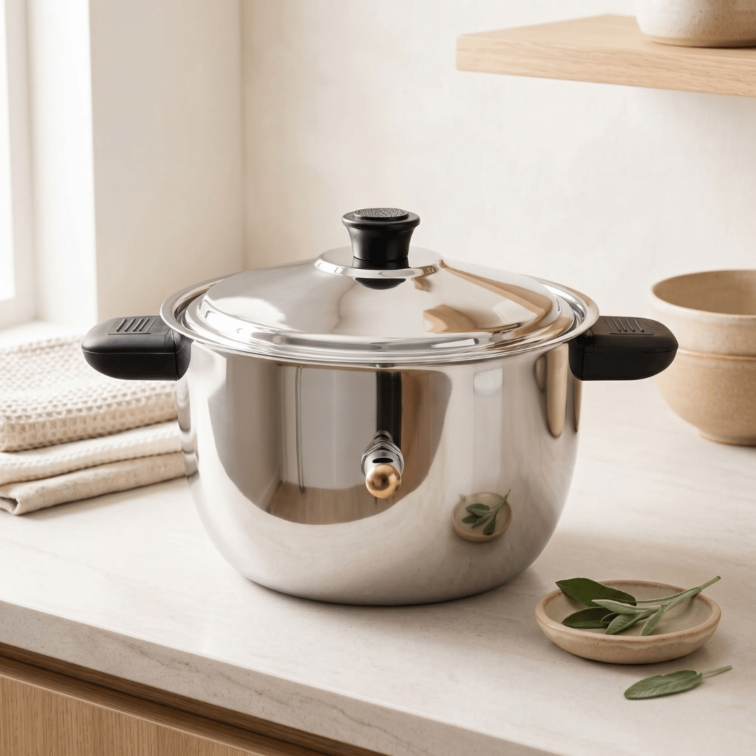 Double Wall Stainless Steel Whistling Milk Boiler