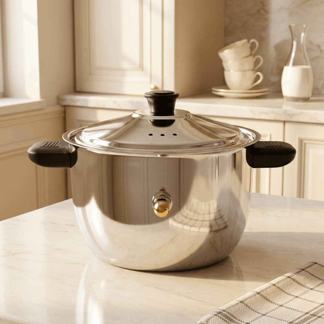 Double Wall Stainless Steel Whistling Milk Boiler