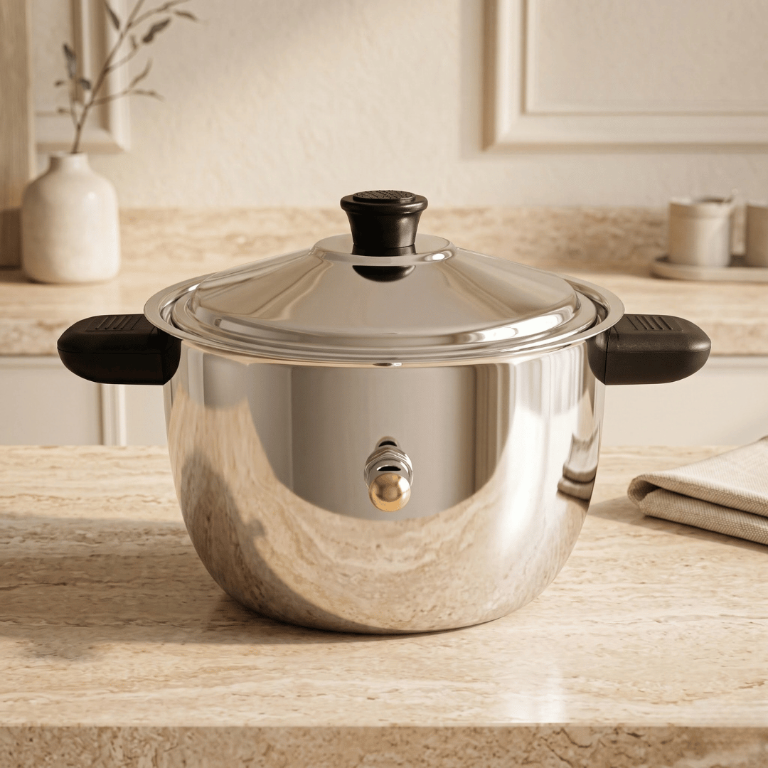 Double Wall Stainless Steel Whistling Milk Boiler