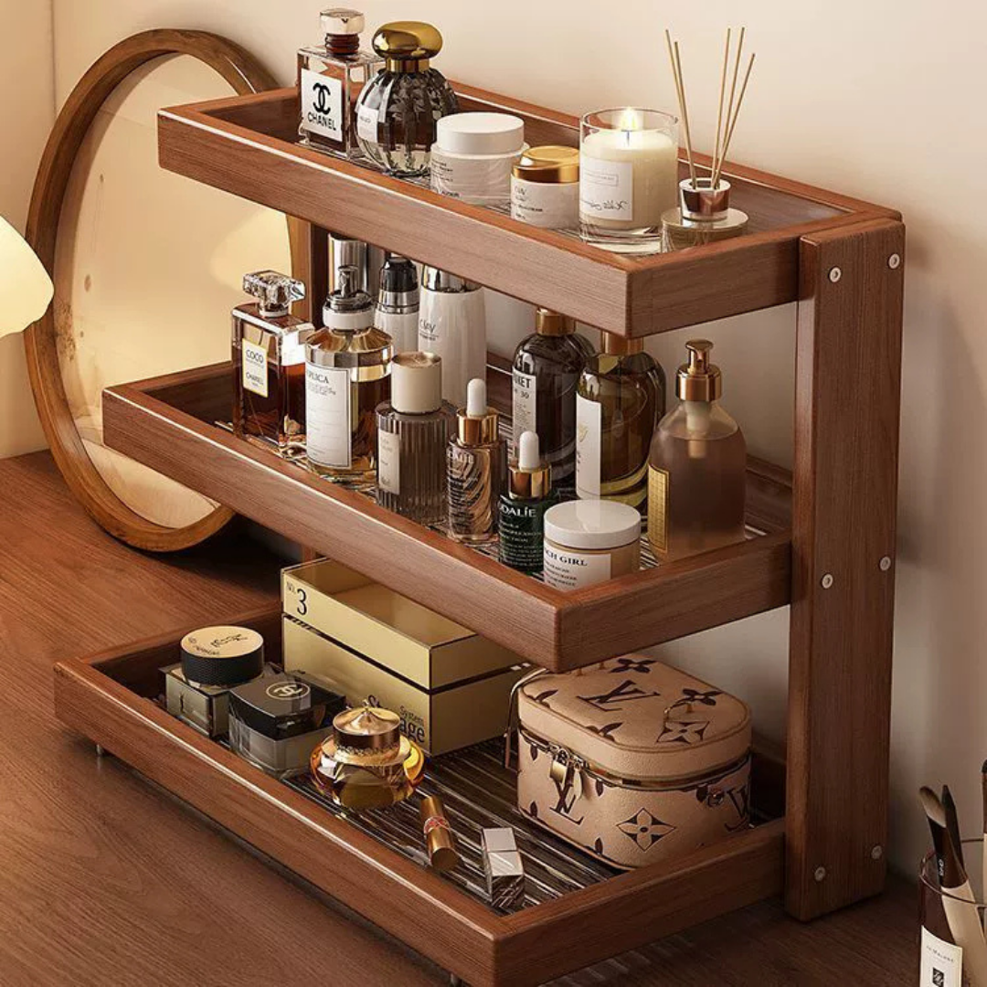 Homero 3-Layer Desktop Bamboo Storage Rack Organizer