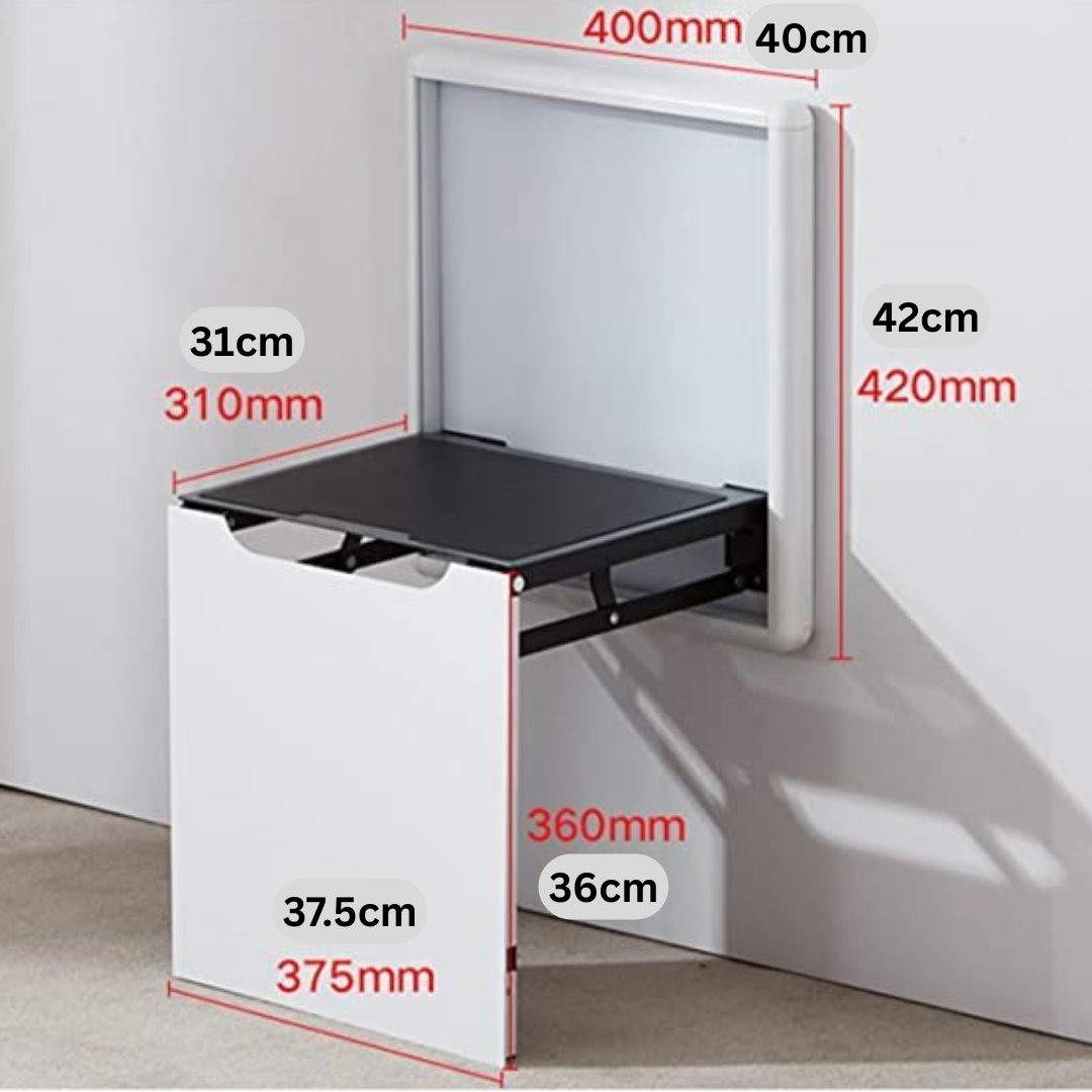 HOMERO Aluminum Wall Mounted Space Saving Folding Stool