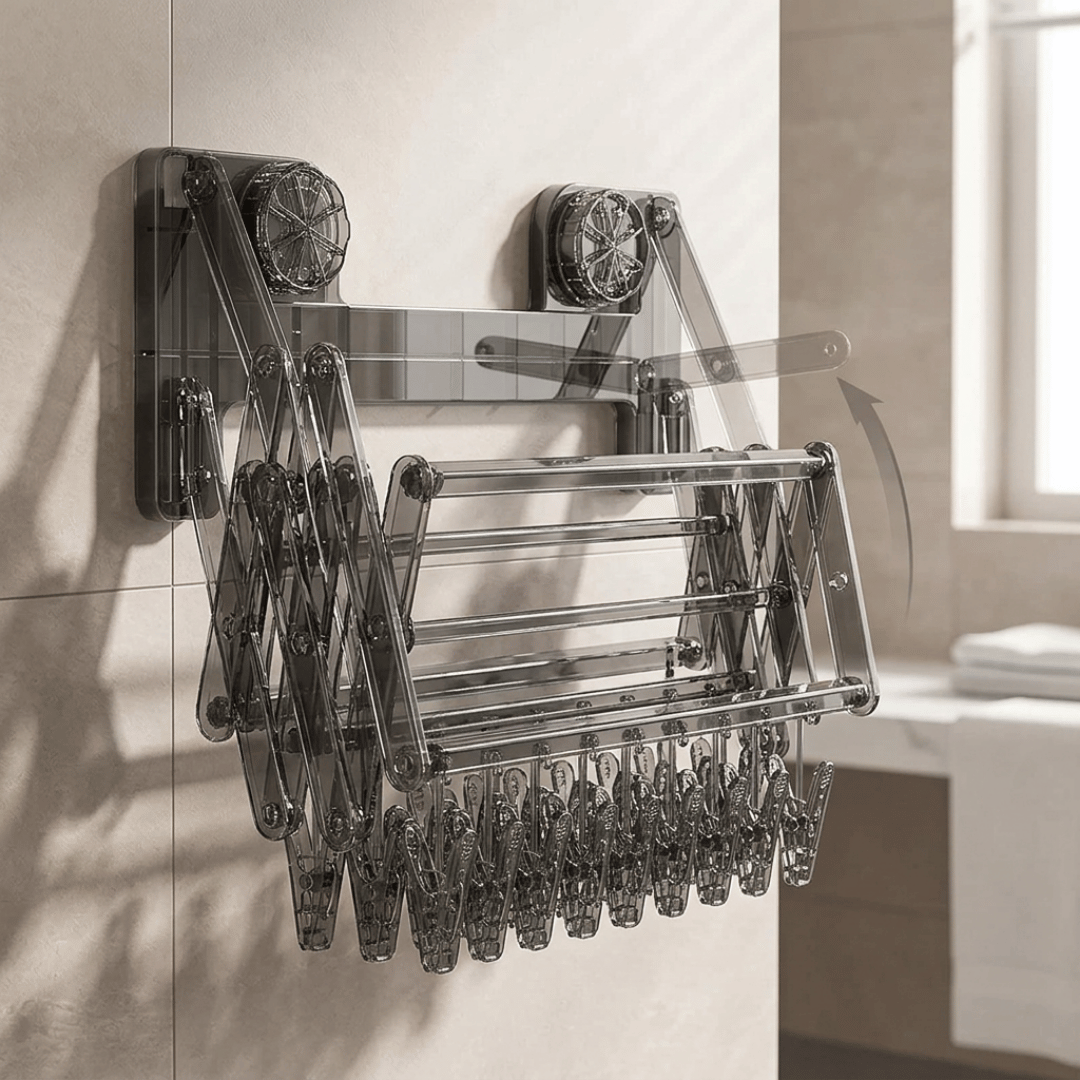 Homero Foldable Sock Drying Rack with Suction Cup Space Saving Design