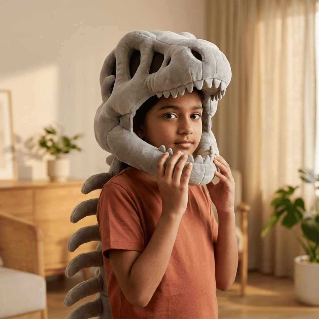 HOMERO Realistic Dinosaur Skeleton Costume with Skull Headpiece