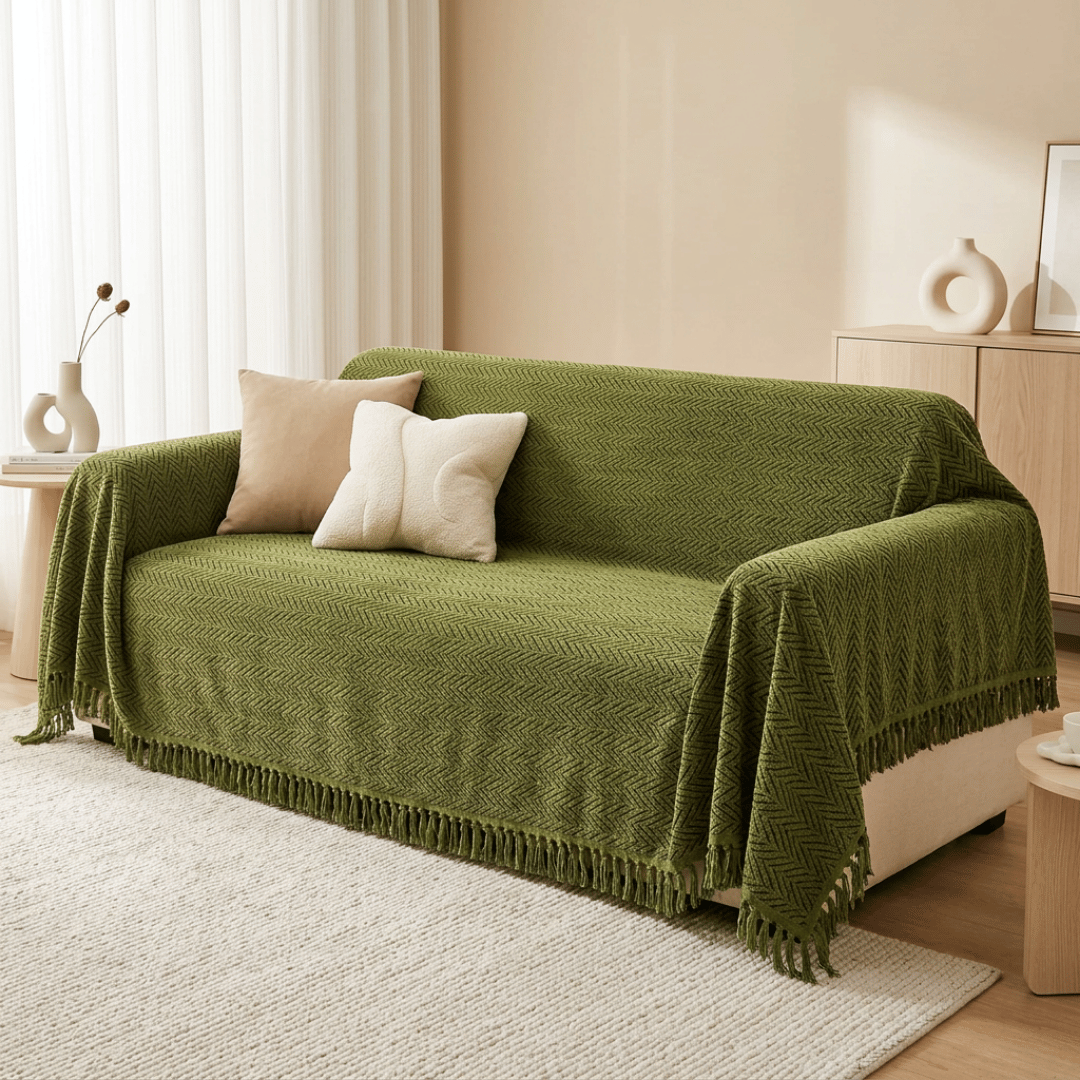 Reversible Elegant Chenille Fabric Wrinkle-Resistant Build Sofa Cover
