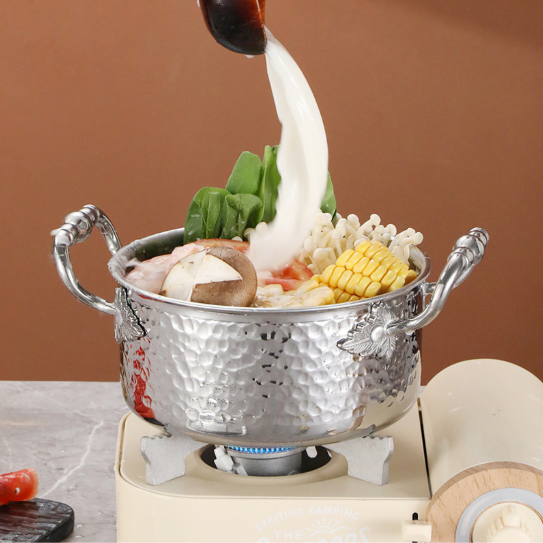 Premium Stainless Steel Hammer Pattern Hot Pot