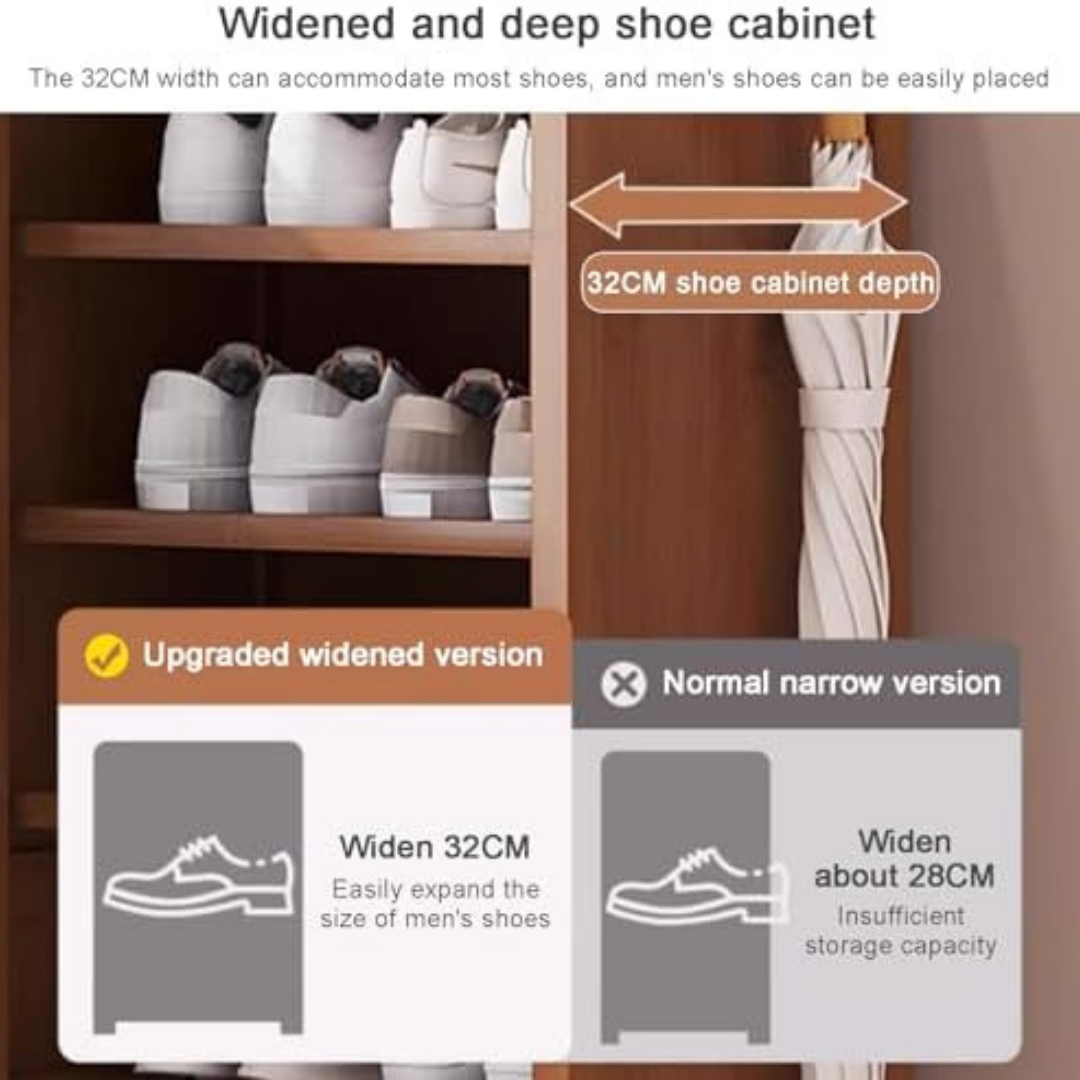 HOMERO Wooden Stylish Door Entryway Organizer and Shoe Rack Cabinet - 9 Layer